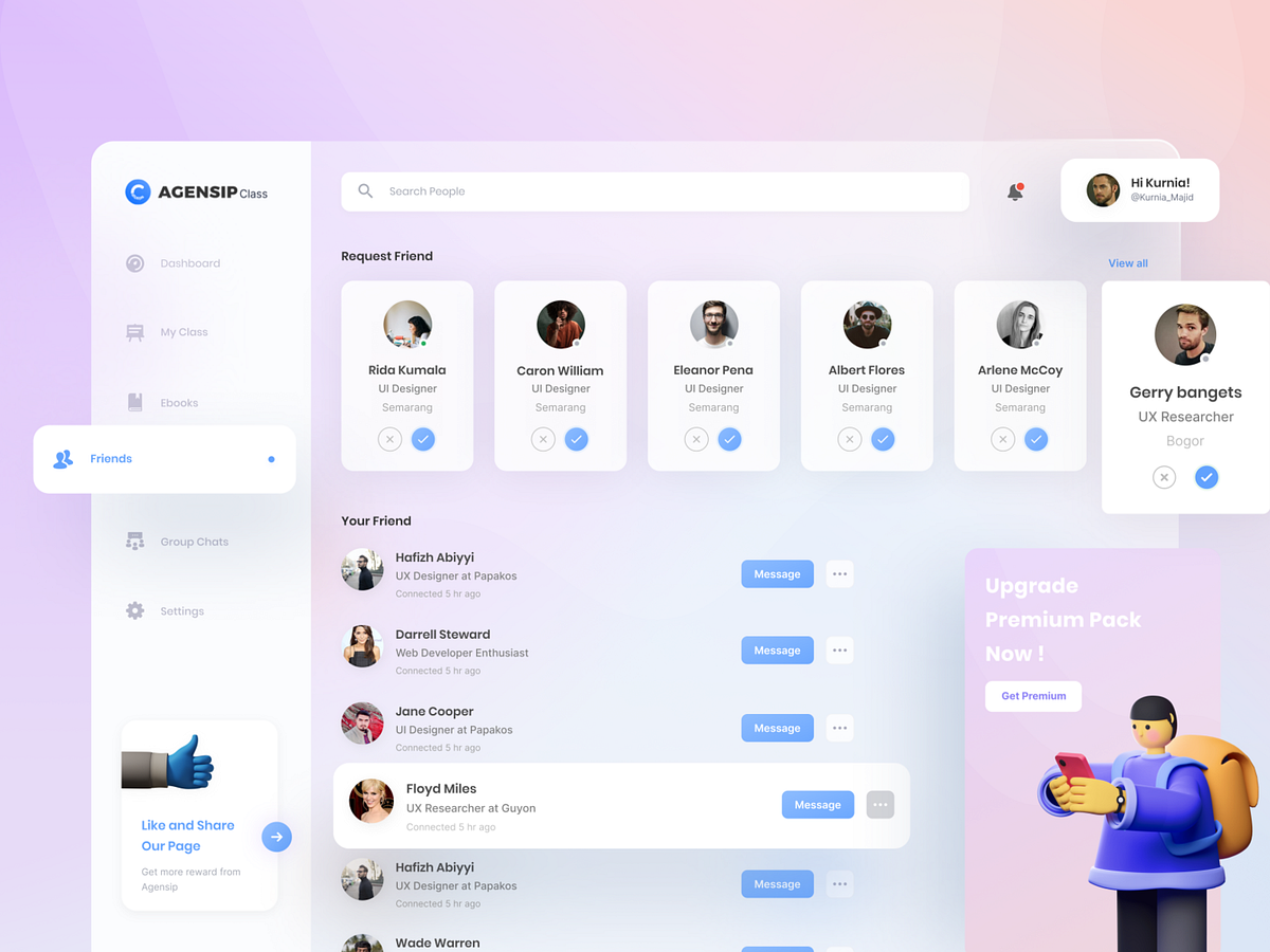 Agensip Class - Dashboard by Kurnia Majid for Agensip UI UX Agency on ...