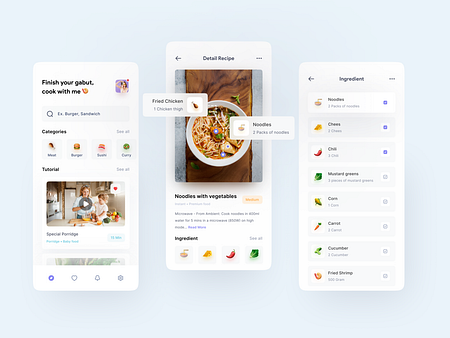 Masako - Food App - Mobile by Kurnia Majid for Pickolab Studio on Dribbble