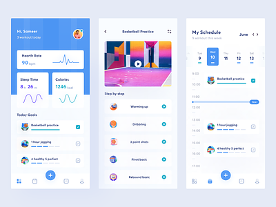 Sehato - Workout mobile app app design dribbble freelance freelancer ui uiux