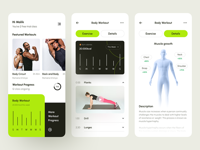 Fitnesso - Fitness Mobile App by Kurnia Majid for Keitoto on Dribbble