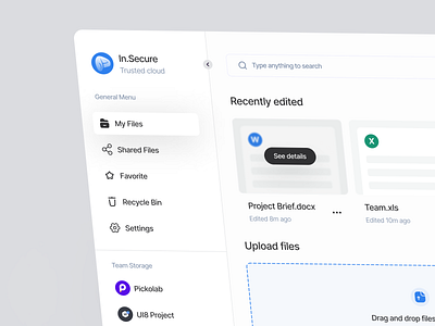 In.Secure - Cloud storage dashboard by Kurnia Majid for Pickolab Studio ...