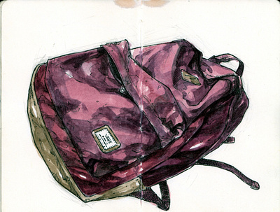 Watercolor Backpack artwork backpack design illustration moleskine sketchbook vans watercolor
