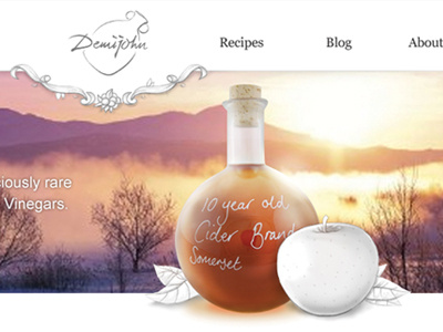 Demijohn - The Liquid Deli - Banner/Header apple cider deli demijohn digital illustration e commerce ecommerce edinburgh fruit glasgow hand drawn illustration minimalism mouse scotland ui web design