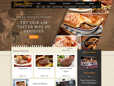 Simon Howie - The Scottish Butcher butcher meat simon howie texture web design web ui