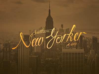 Southern New Yorker brand gold illustrated logo ny southern new yorker typography