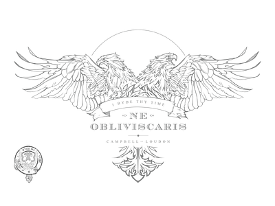 Campbell of Loudon - Ne Obliviscaris (Family Crest Redux) campbell crest eagle illustration scottish crest