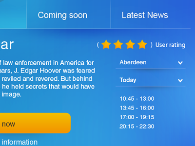 Secret UI app booking cinema film movie rating secret stars times