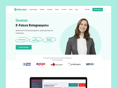 Bizim Hesap Landing Page design landing page ui ux web