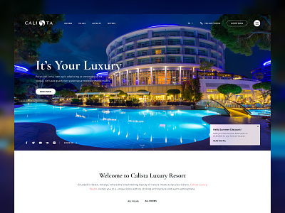 Calista Luxury Resort Website Design