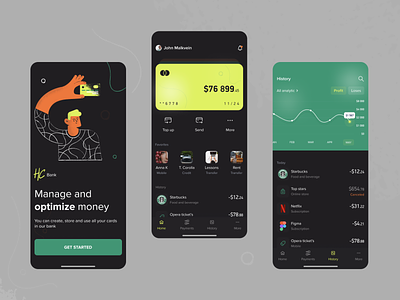 Mobile banking app analytic app banking banking app card design financial history mobile app ui ux