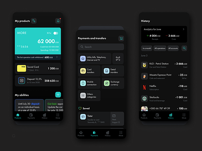 Corporate banking: mobile design banking app dark theme mobile app mobile design ui design ux design
