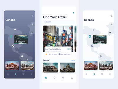 Travel Mobile App app country design map mobile app pin travel ui