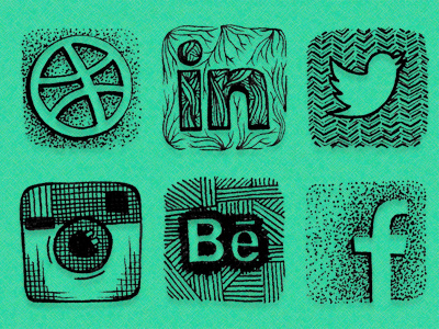 Icons applications concept design hand drawn icons logo resume sketch social media