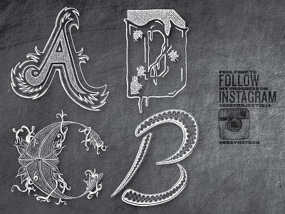 ABCD alphabet art design drawing graphic design hand drawn type hand lettering illustration lettering type typography
