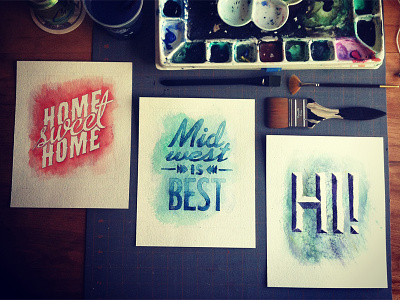 8, 9, & 10 watercolor WIP art design hand lettering painting typography watercolor workspace