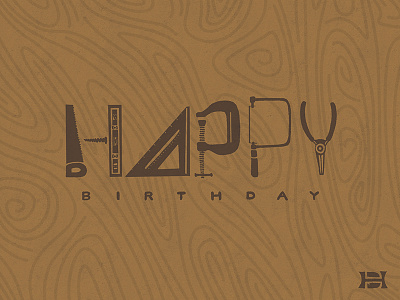 Happy Birthday, Pops! birthday design drawing graphic design hand drawn type hand lettering illustration lettering pattern type typography wood texture