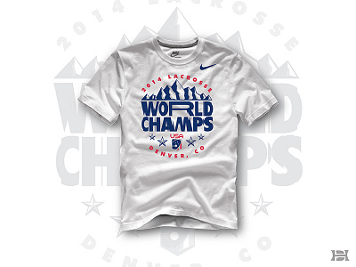World LAX apparel champs lacrosse lax mountains nike screen print sports typography usa
