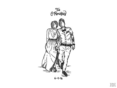 6.4.16 announcement illustration marriage married pen and ink wedding