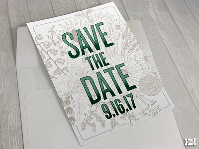 Save the Date colorado flowers hand lettering illustration save the date stippling wedding wildflowers