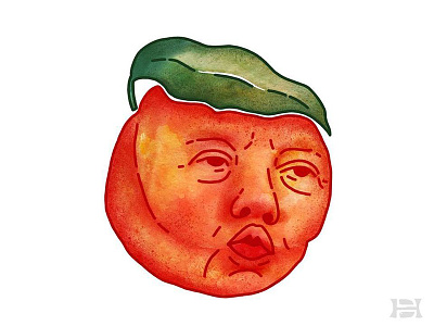 imPEACH him donaldtrump fruit illustration impeach peach president satire trump watercolor