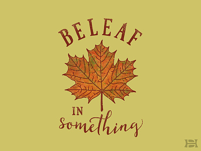 Beleaf In Something cold digital digitalart fall illustration ipadpro leaves november procreate seasons