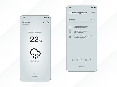 Weather app concept app bhsadmad design mad777 mobile outfit ui wardrob weather weather app