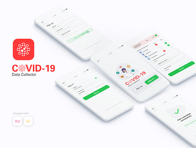 COVID Data Collector App UI for company mobile design ux ux design