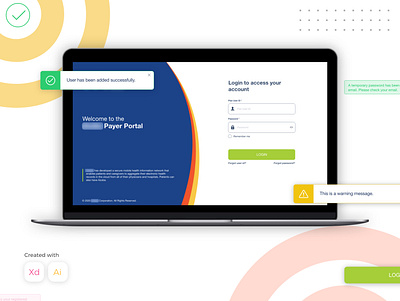 Payer Portal Dashboard UI Design for US company dashboard design ux design web application design