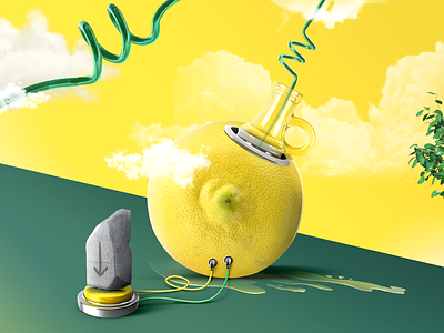 Gin Lemon adobe photoshop artdirection design digitalart graphicdesign publishing