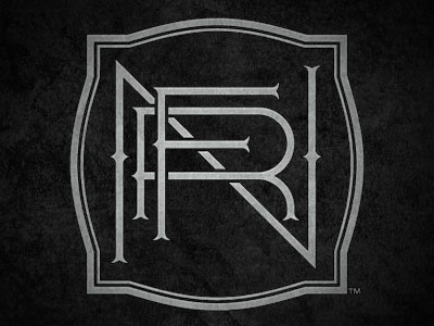 Personal Monogram black black and white design fernando regalado fr graphix frgraphix frn grunge initials monogram overlaping shield texture white