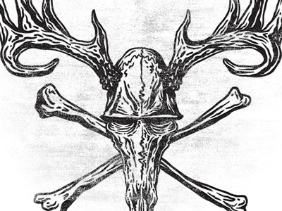 Deer Skull Crossbones black and white deer sukll fernando regalado frgraphix illustration line art skull vector