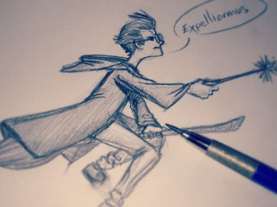 Expelliarmus fernando regalado frgraphix harry potter magic sketch the boy who lived the chosen one wizard