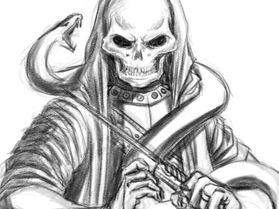 Wizard Skull death death eater drawing fernando regalado frgraphix harry potter illustration sketch skull snake wizard