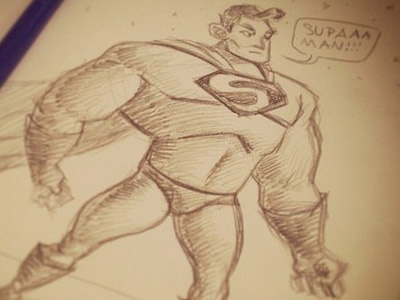 Superman Sketch comic comic book doodle hero man of steel pencil sketch sketchbook super hero superman