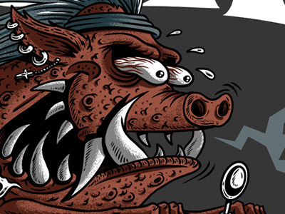 Mr. Pig animal crazy detail drawing fernando regalado frgraphix hawg hog illustration pig piggy pork