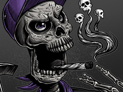 Skull Smoke bones dead design detail drugs fernando regalado frgraphix graphic design illustration line art skull