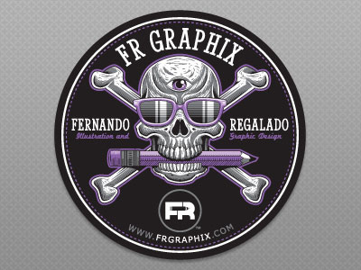Self-Promotional Sticker Design crossbones design fernando regalado frgraphix illustration skull sticker sunglasses third eye