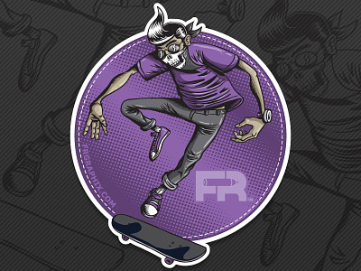 Thrasher Sticker bandana competition gray halftone purple skateboard skater sticker sticker mule