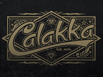 Calakka Badge brand business card calakka detail diamond eye gold lettering logo ornament texture type