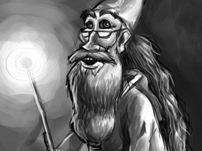 Dumbledore Doodle beard digital doodle dumbledore fan art harry potter painting wizard