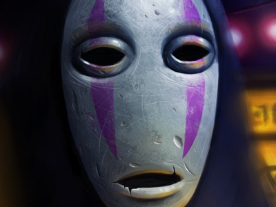 No-Face cracked fan art fernando regalado mask no face spirited away