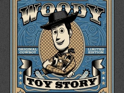 Woody Print cowboy design frame illustration portrait printed rope sheriff woody t shirt toy story type western woody