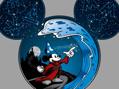 Threadless Mickey castle constellation disney fantasia magic mickey mickey mouse sorcerer threadless wizard