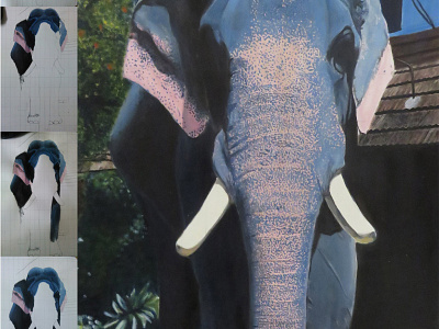 kerala elephant acrylic painting painting realistic painting