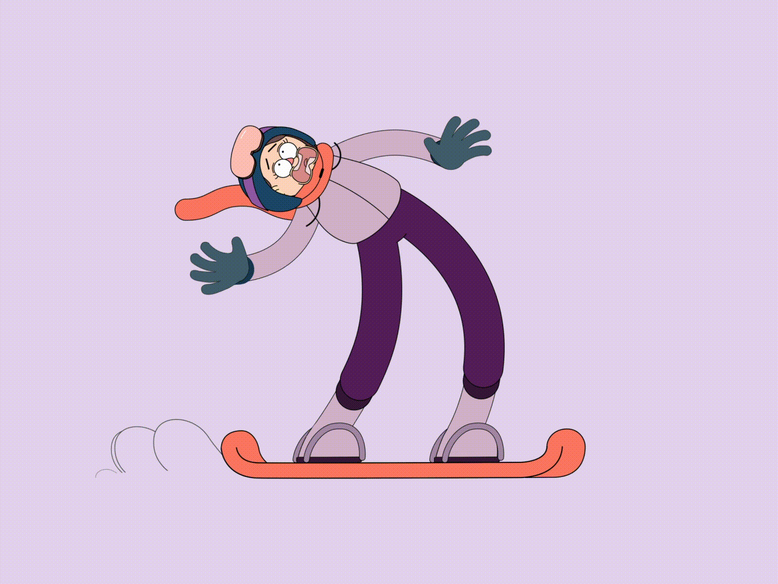 Snowboard after effects animation animation 2d character animation gif illustration inspiration mograph motion motiondesign motiongraphics muzli snowboard snowboarding