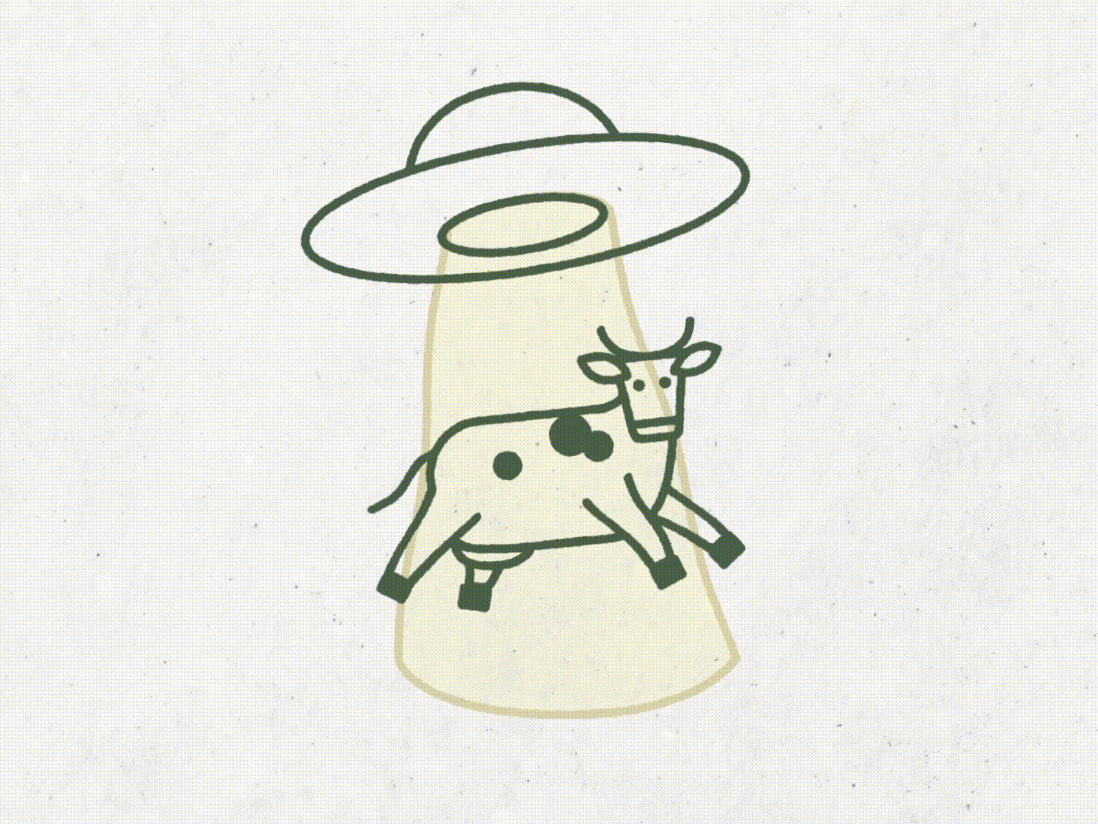 The abduction of a cow 2d after effects animation cow design illustration inspiration mograph motion motiondesign motiongraphics ufo