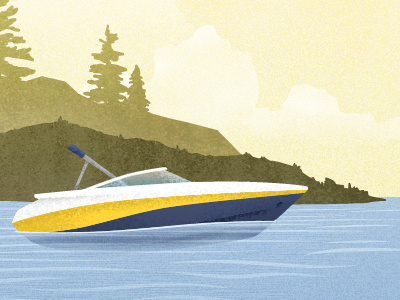 It's A Boat! boat illustration lake texture webdesign