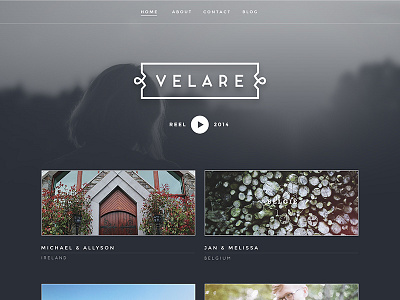 Velare Homepage Alternative clean modern rich people getting married web website
