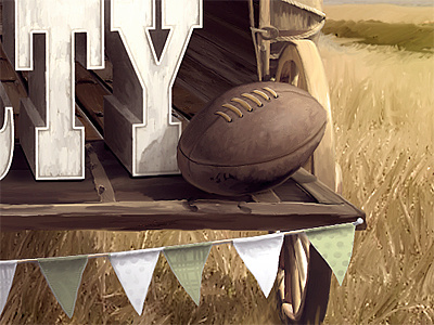 Photoshop Painting Technique football old photoshop painting tailgate type vintage