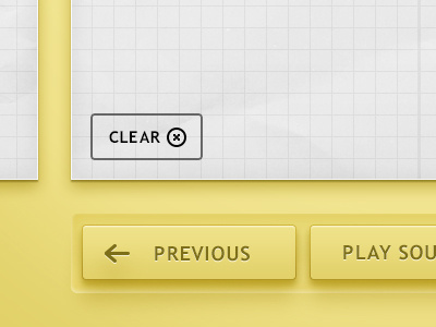 KANA Button / Buttons arrow button clear grid interface kana paper previous ui ux yellow